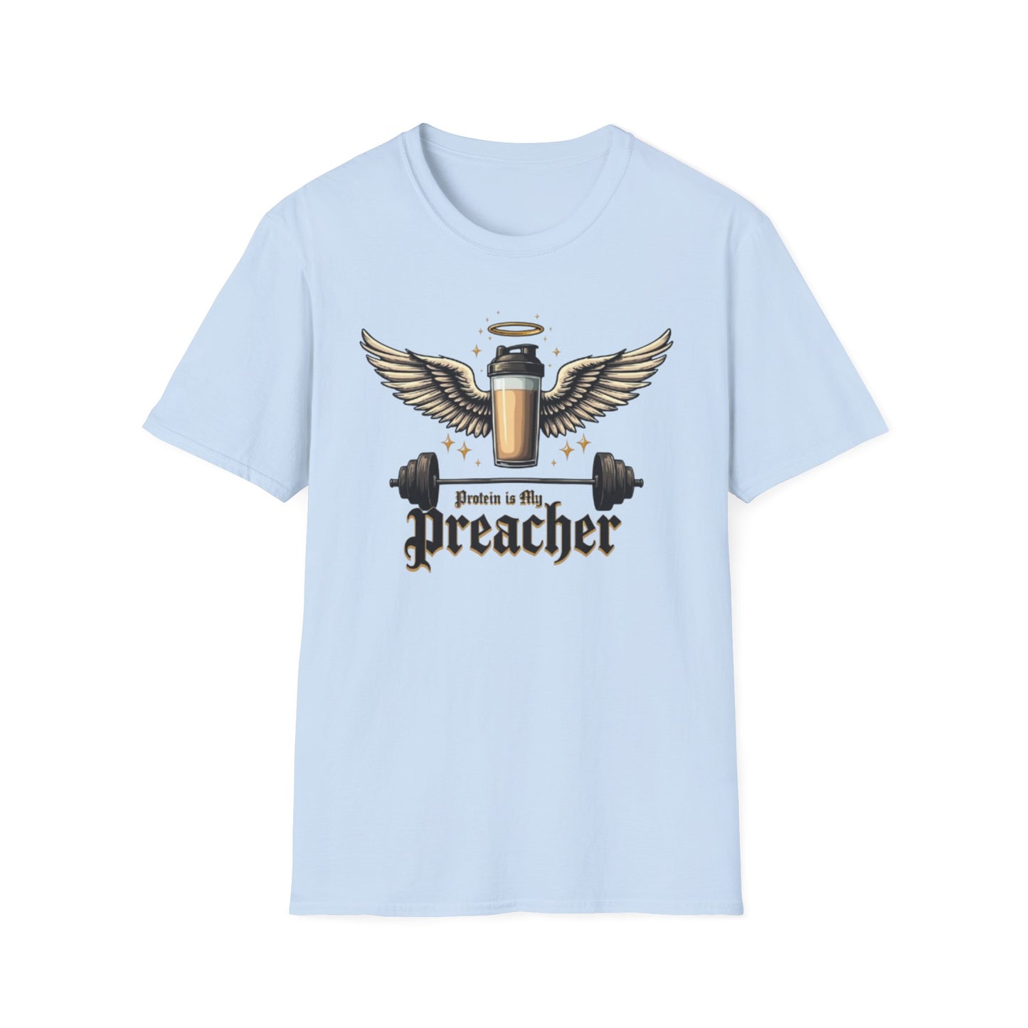 Protein Is My Preacher T-Shirt – Funny Gym & Bodybuilding Tee