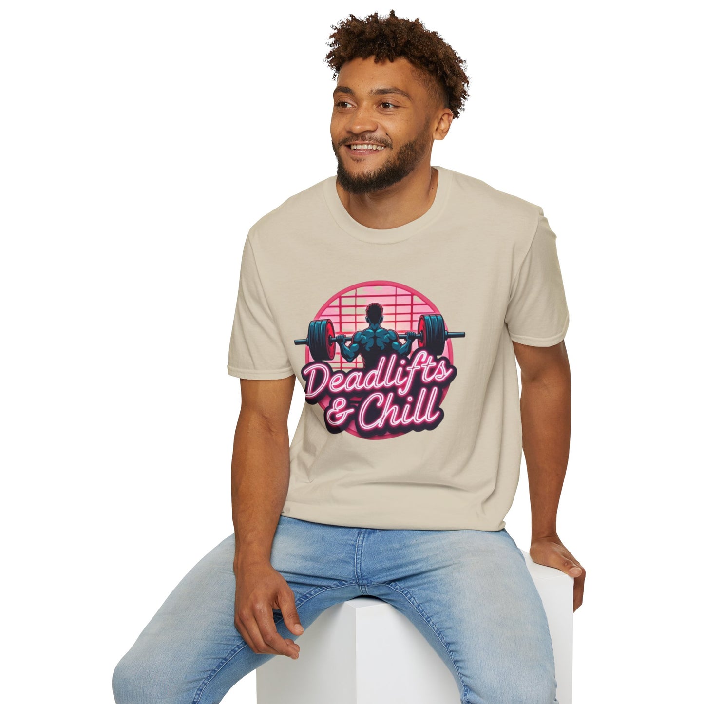 Deadlifts & Chill T-Shirt – Retro Gym & Fitness Tee