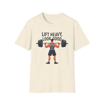 Lift Heavy, Look Good T-Shirt – Motivational Gym & Fitness Tee