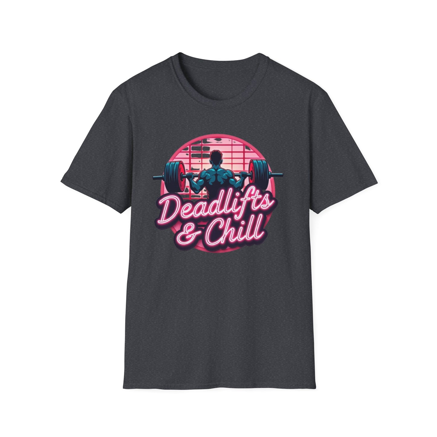 Deadlifts & Chill T-Shirt – Retro Gym & Fitness Tee