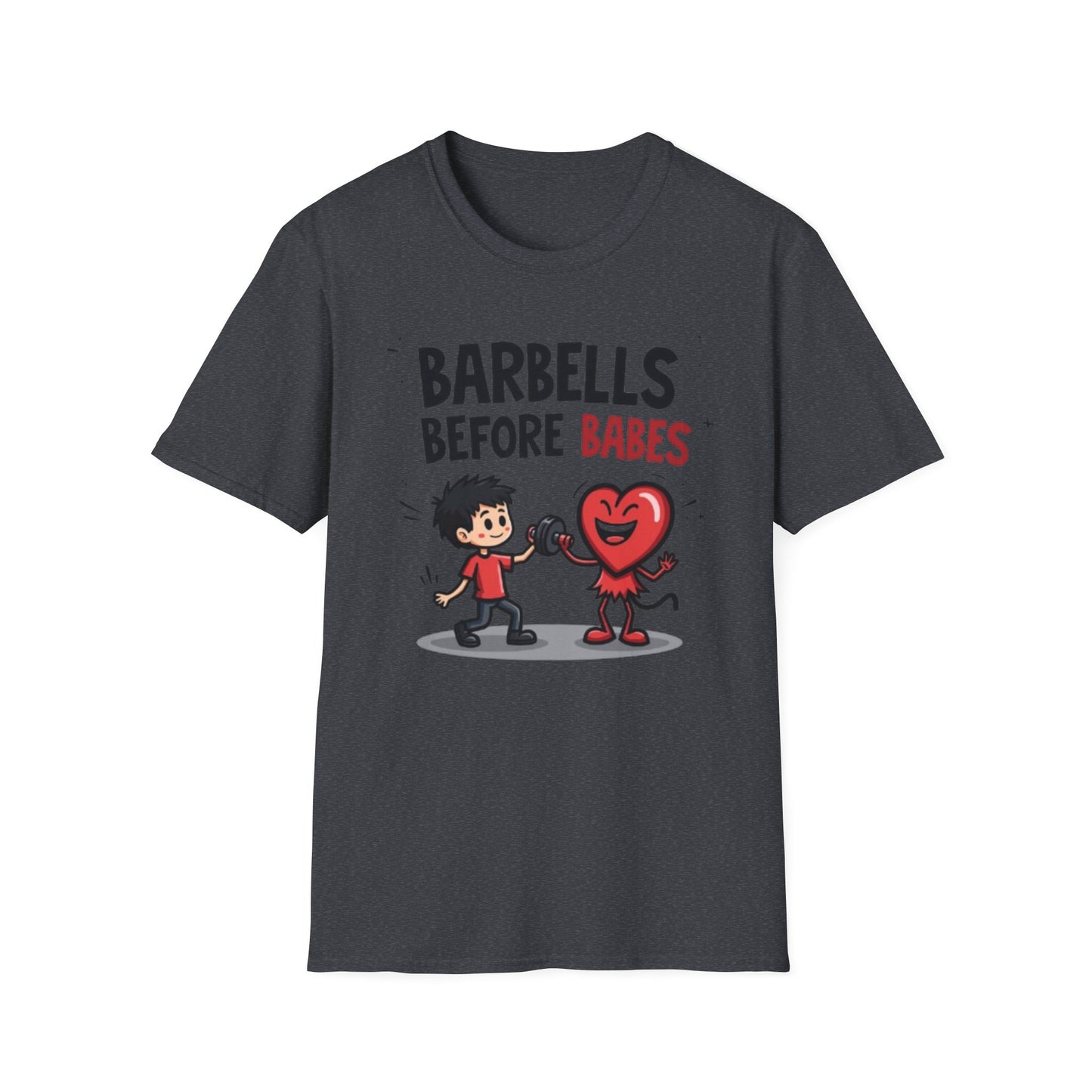 Barbells Before Babes Funny Gym T-Shirt – Fitness Lover Workout Tee