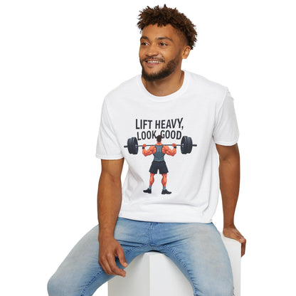 Lift Heavy, Look Good T-Shirt – Motivational Gym & Fitness Tee