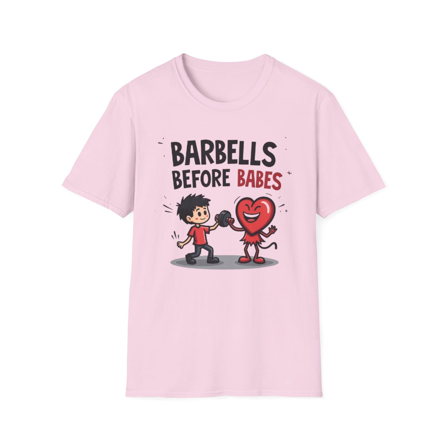 Barbells Before Babes Funny Gym T-Shirt – Fitness Lover Workout Tee