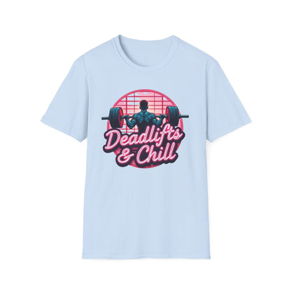 Deadlifts & Chill T-Shirt – Retro Gym & Fitness Tee