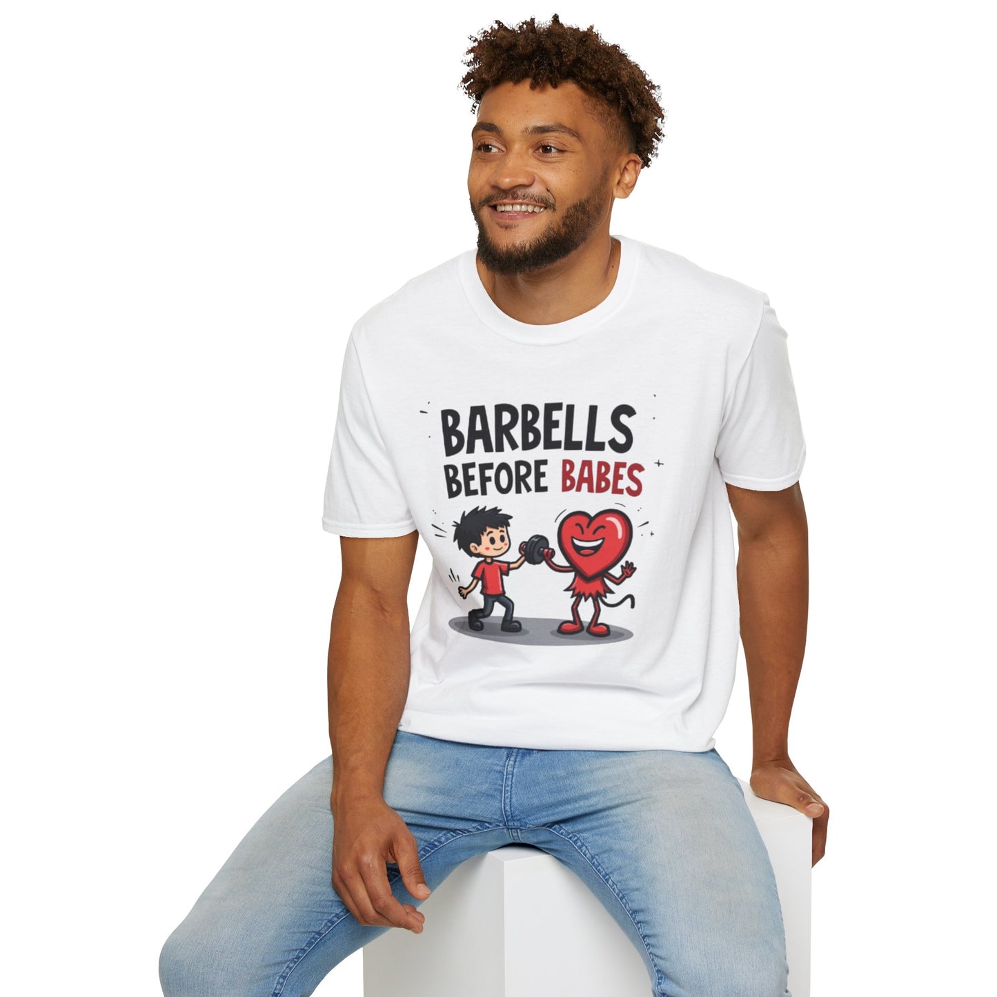 Barbells Before Babes Funny Gym T-Shirt – Fitness Lover Workout Tee