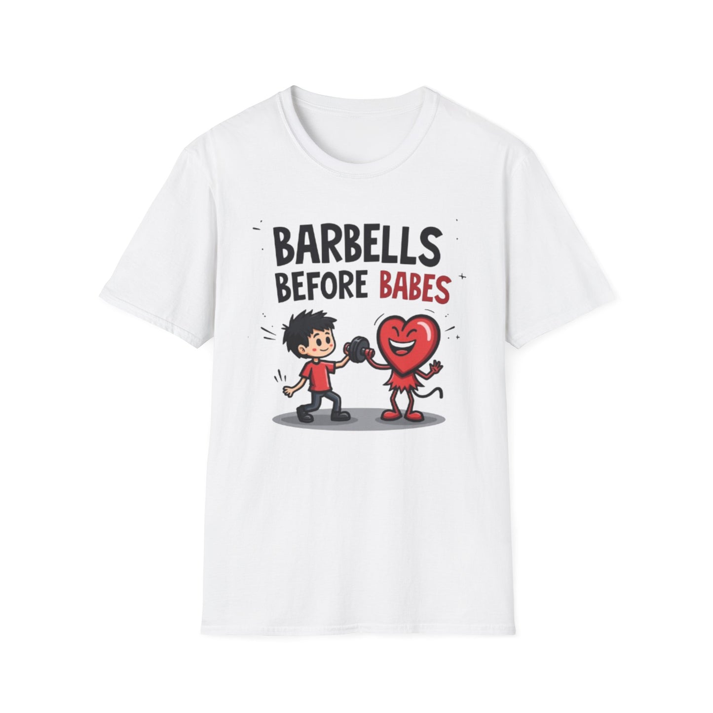 Barbells Before Babes Funny Gym T-Shirt – Fitness Lover Workout Tee