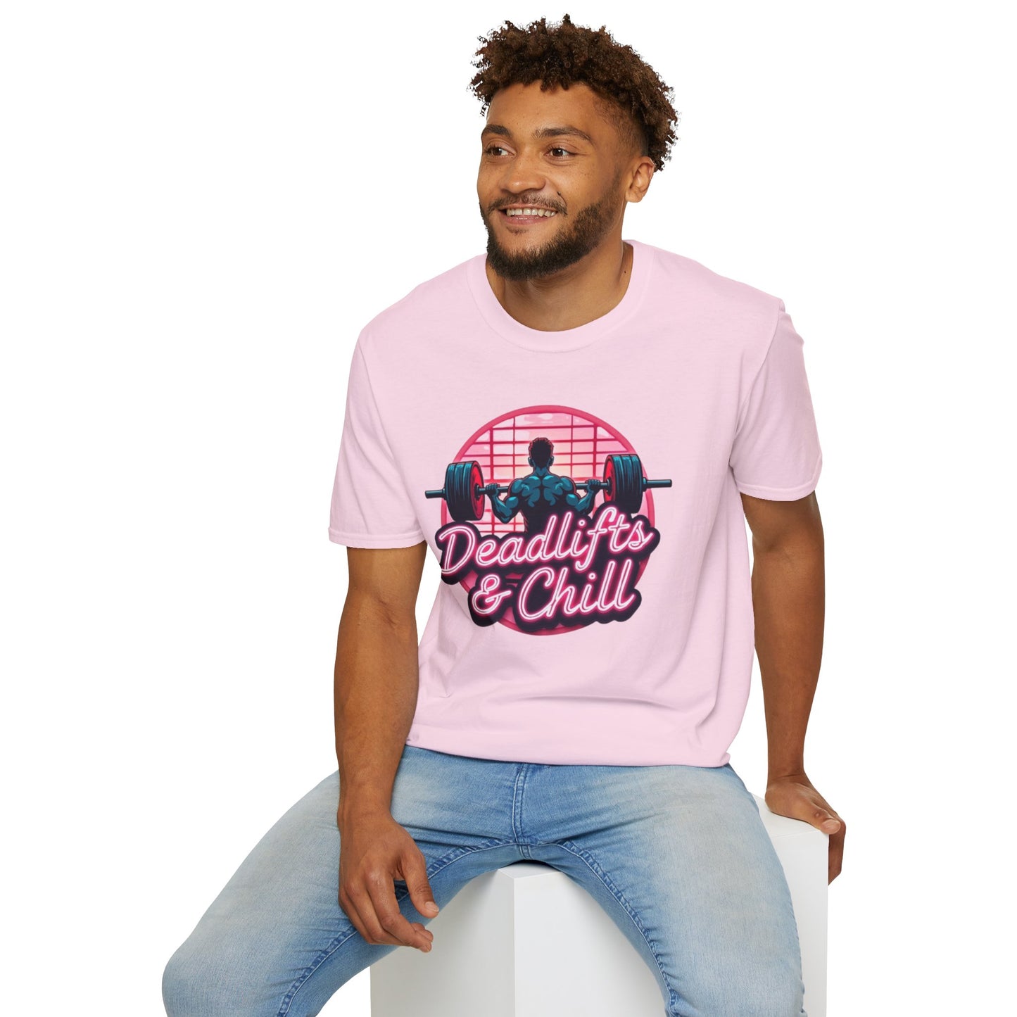 Deadlifts & Chill T-Shirt – Retro Gym & Fitness Tee