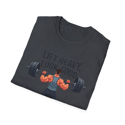 Lift Heavy, Look Good T-Shirt – Motivational Gym & Fitness Tee